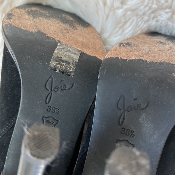 Joie Heeled Chap Black Suede Tassel Booties - Picture 6 of 6